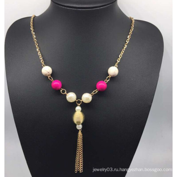Красочные бусины ожерелье жемчуг свитер (XJW13761)